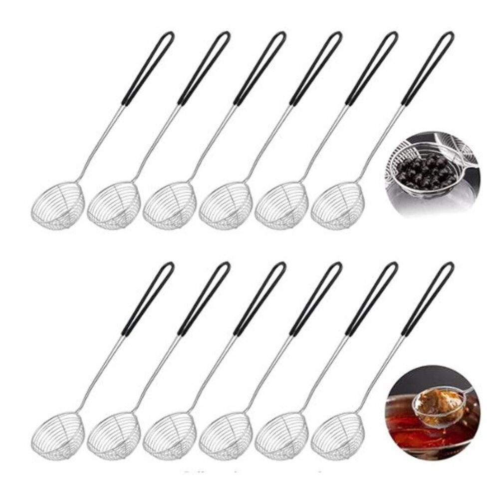 7 Pieces Hot Pot Strainer Scoops, 2.5 Inch Stainless Steel Spider Strainer